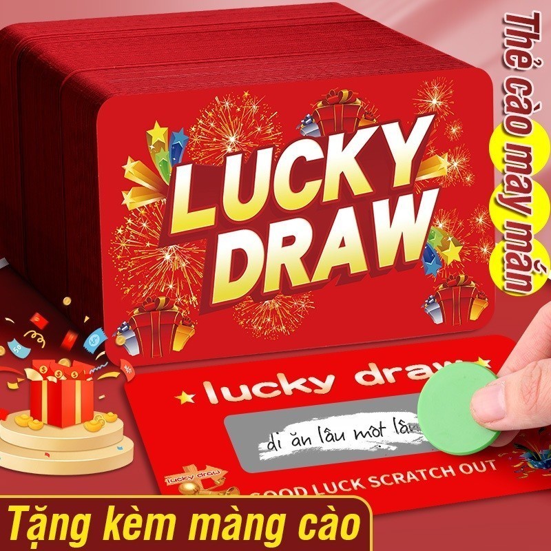 Thẻ cào may mắn quà tặng sinh nhật trò chơi văn phòng team building gia đình giải trí bất ngờ thú vị