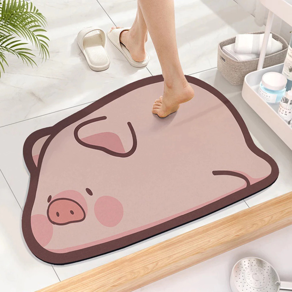 Thảm Lau Chân 3D Thấm Nước Nhanh 3S Chống Trượt, Thảm Chùi Chân Decor Phòng Tắm Siêu Cute HomeMate