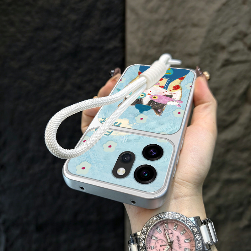 Ốp Lưng Cho OPPO Reno 15 pro MAX reno15 Reno 15F 5g Vỏ Điện Thoại Lo Âu Vỏ Mềm Silicon Chống Sốc Thiết Kế Mới Thẩm Mỹ Mèo Dễ Thương Có Dây Buộc Cho Bé Gái TBDTYYM1