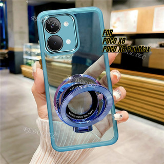 Ốp lưng POCO X8 Pro Max X8Pro Thiết kế mới Giá đỡ từ tính Vỏ trong suốt Xiaomi POCO X8ProMax Vỏ điện thoại mềm trong suốt siêu mỏng có bảo vệ ống kính máy ảnh
