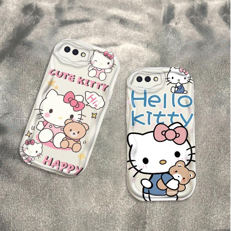 Thích hợp cho OPPO A3S A12E A1K AX5 Realme C2 Bảo vệ 3D TPU mềm Kitty Rilakkuma Vỏ điện thoại chống sốc