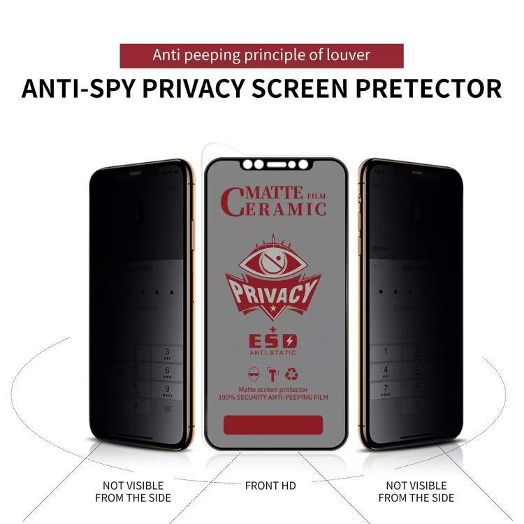 3 Mờ Chống Riêng Tư Phim Mềm Phim Bảo Vệ IPhone Thích Hợp Cho iPhone 17 16 15 14 13 12 11 Pro Max Air Plus XR X XS Max Bảo Vệ Màn Hình