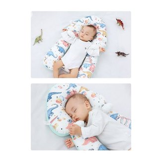 Gối Hình Chữ U Cho Bé Có Thể Điều Chỉnh Đầu Dây Rút Hỗ Trợ Chống Phẳng Cotton Mềm Mầm Non Ngủ