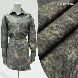 Da Denim Nhân Tạo Da PU Twill Hai Màu Mờ Thu Đông Da Phù Hợp Với Áo Khoác Da Quần Thiết Kế Vải 5.9