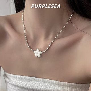 Vòng Cổ Phong Cách Hàn Quốc Men Hoa Nhỏ Với Kim Cương Hạt Gạo Đính Hạt Vòng Cổ Cho Người Phụ Nữ Ngọt Ngào Thiết Kế Độc Đáo Xương Đòn Dây Chuyền Vòng Cổ