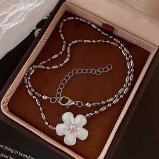 Vòng Cổ Phong Cách Hàn Quốc Men Hoa Nhỏ Với Kim Cương Hạt Gạo Đính Hạt Vòng Cổ Cho Người Phụ Nữ Ngọt Ngào Thiết Kế Độc Đáo Xương Đòn Dây Chuyền Vòng Cổ