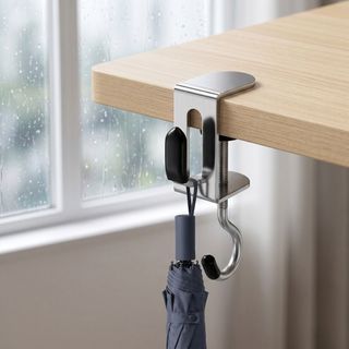 SENRTY 2 Móc treo cạnh bàn bằng thép không đục lỗ, móc đôi ba lô/tai nghe tháo rời di động
