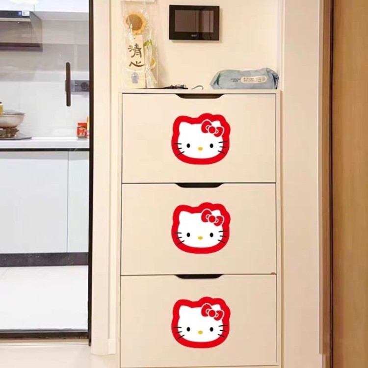 Hellokitty Dán Lối Vào Tủ Trang Trí Dán Hoạt Hình Dễ Thương Hello Kitty Phòng Tắm Tủ Lạnh Miếng Dán Chống Thấm Nước
