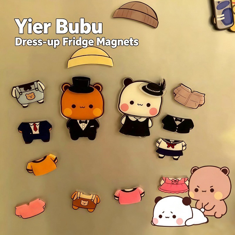 18 Chiếc Bubu Và Dudu Tủ Lạnh Nam Châm Anime Dễ Thương Gấu Trúc Yier BUBU Cosplay Trang Trí Nhà Miếng Dán Cho Tủ Lạnh Phụ Kiện