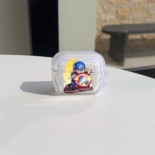 Ốp Mềm Captain America Dễ Thương Cho AirPods 2 3 4 S PRO PRO2 PRO3 Vỏ TPU Mềm NYEJ