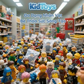Set 40 mô hình lắp ráp mini figure KidToys tặng đế – nhân vật hoạt hình Minecraft cho bé