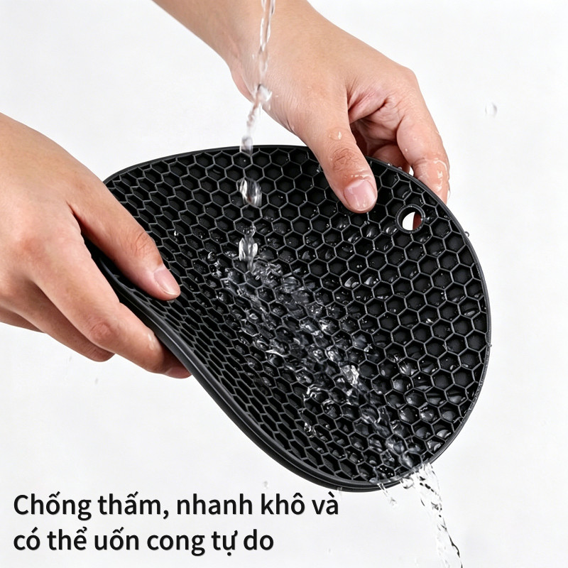 Bộ 4 Lót Nồi Silicone (2x7 Inch + 2x9 Inch)  – Chống Trượt, Cách Nhiệt, Dễ Vệ Sinh, Dùng Cho Mọi Loại Nồi
