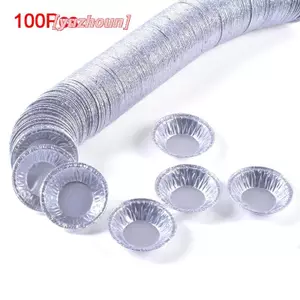 100 Chiếc Bánh Tart Trứng Dùng Một Lần Muffin Cupcake Nhôm Khuôn Đựng Bánh