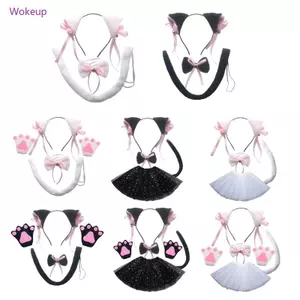 Trang Phục Anime Nữ Mèo with Chuông Đầu Nơ, Choker, Găng Tay & Váy Tutu