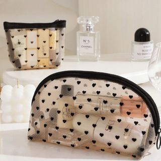 Túi Lưới Đựng Mỹ Phẩm Du Lịch Trong Suốt Chống Nước, Túi Đựng Đồ Trang Điểm Chấm Bi Dễ Thương