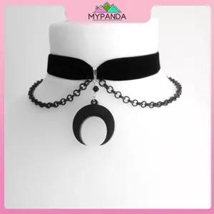 MYPANDA Bộ Trang Sức Mặt Trăng Pagan dành cho nữ với chủ đề gothic, nhung nelace, phù thủy, dơi và nhện.
