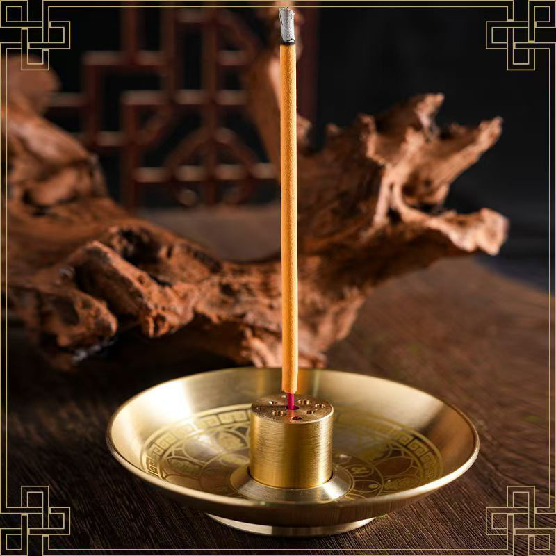 Lư Xông Trầm, đế đặt Nhang Vòng 12h, Khay Cắm Hương, Phụ Kiện đốt Trầm Hương, Chất Liệu đồng Thau