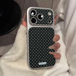 Vỏ bảo vệ iPhone họa sóng chấm điểm trọn bao cửa sổ lớn tương thích dòng 17 đến 12 Pr