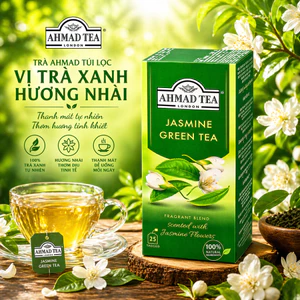 Trà Xanh Hương Nhài Ahmad Hộp 50g (25 Túi Lọc) Trà Xanh Nguyên Chất Và Hương Nhài Tự Nhiên Tươi Mát, Thơm Ngát