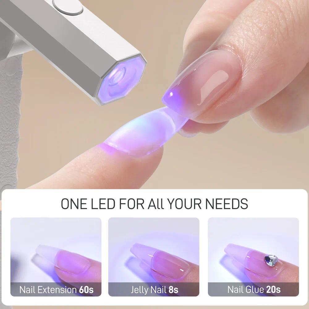 Đèn Móng Tay Mini UV - Hẹn Giờ & Chân Đế Có Thể Điều Chỉnh Đèn Móng Tay Cầm Tay Cho Móng Gel, Máy Sấy Móng Tay Có Thể Sạc Lại Flash Chữa Cho Keo Dán