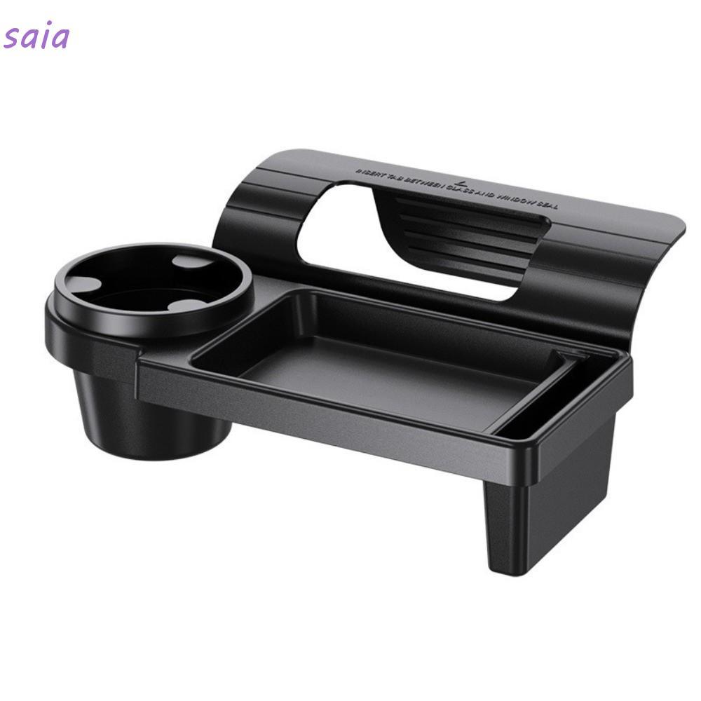 Giá đỡ cốc cửa ô tô SAIA, Giá đỡ chai nước uống dung tích lớn PP, Hộp đựng chìa khóa đa chức năng màu đen di động