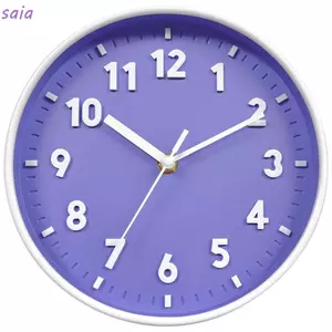 Đồng hồ treo tường số SAIA, Đồng hồ im lặng 8 Inch chống dính, Đồng hồ tròn chạy bằng pin đầy màu sắc treo tường dễ thương cho trẻ em