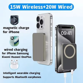 [JLK] PD20W Sạc nhanh 10000mAh Kim loại từ tính không dây cho iPhone Samsung XiaoMi, v.v. Pin phụ trợ di động