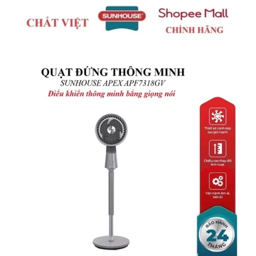 QUẠT ĐỨNG TUẦN HOÀN THÔNG MINH SUNHOUSE APEX APF7318GV, Điều khiển bằng giọng nói, điều khiển từ xa, chiều cao linh hoạt