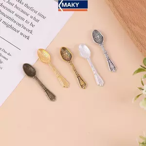 MAKY 10 Cái / bộ Vintage Mini Dao Kéo Thìa Nhà Búp Bê Thu Nhỏ Bộ Đồ Ăn Trẻ Em Đồ Chơi Búp Bê Trang Trí Nhà VN
