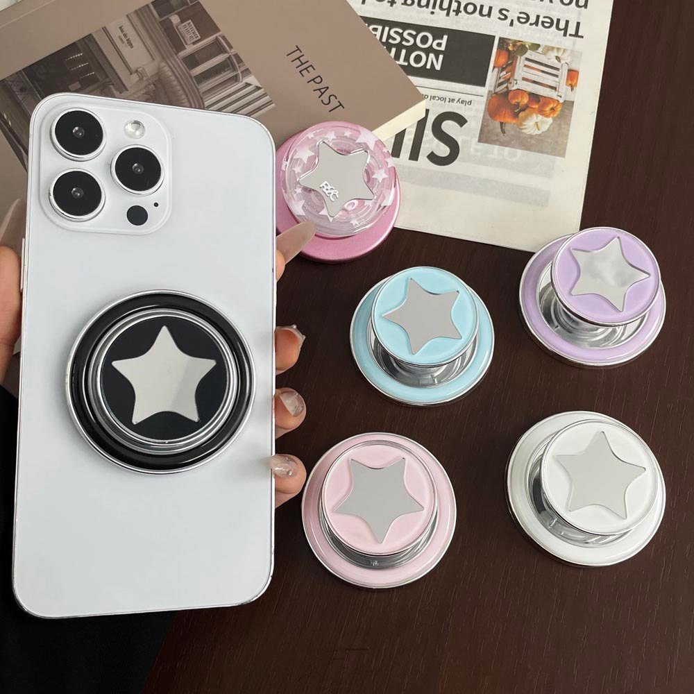 Popsocket Mirror Star Pattern Magnet Giá đỡ điện thoại có thể gập lại cho điện thoại nam châm