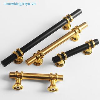 Tay nắm tủ vàng hiện đại Unewtyu - Núm ngăn kéo rắn cho nội thất nhà bếp có chất liệu hợp kim kẽm VN