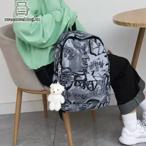 Nhíphuj Thời Trang Mới Graffiti Thư Cặp Đôi Túi Đi Học Giải Trí Du Lịch Đa Chức Năng Bapa VN