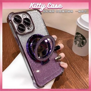 Vỏ bảo vệ chống va đập mạ kim loại dành cho iPhone 11 13 14 Pro Max 17 16 1512 Plus Tặng kèm giá đỡ và gương trang điểm