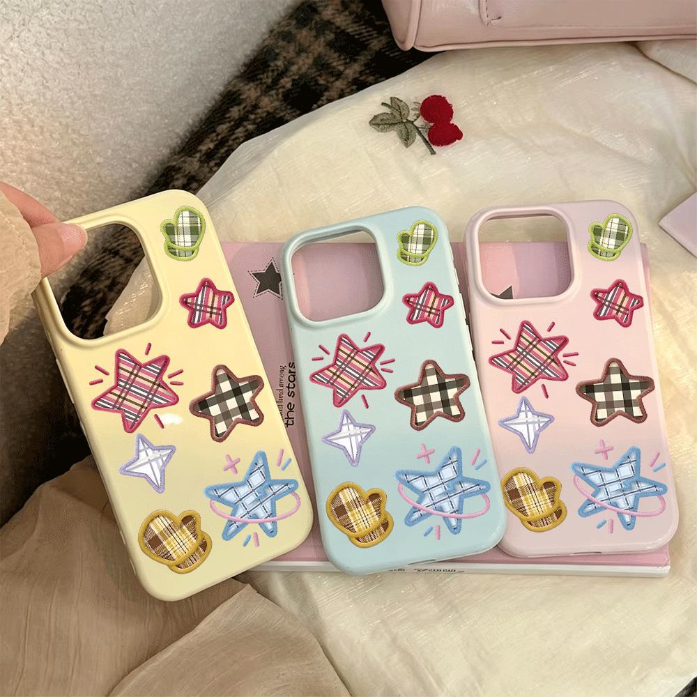 Bộ sưu tập sao lưới cho trường hợp iPhone 17pro iPhone 16/15/14/13 kết cấu giả da
