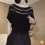 Áo thun chắp vá tròn tay ngắn style Hàn Quốc, phù hợp mặc hàng ngày dành cho nữ