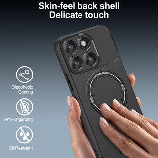 Dành Cho Motorola Moto Edge 60 Pro Ốp điện thoại Cứng Cảm Giác Da Có Chân Đế Ẩn Vỏ Từ Tính Cạnh Mềm Chống Sốc Mỏng Bao