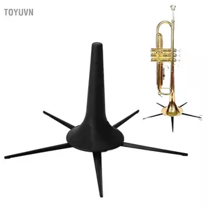 toyuvn Kim loại có thể gập lại 5 chân có thể tháo rời Giá đỡ kèn Trumpet Nhạc cụ chống trượt cho nhạc sĩ