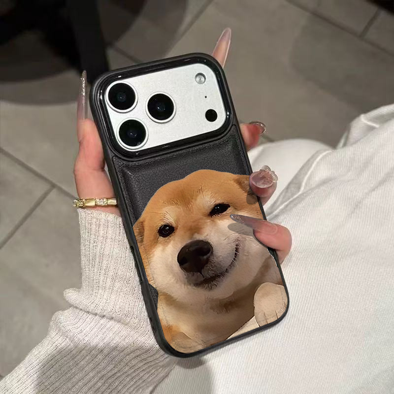 Ốp lưng da PU chó Shiba Inu dễ thương chống sốc, thiết kế độc đáo Cấp iPhone 17/16/15/14/13/12/11/X/XS Max