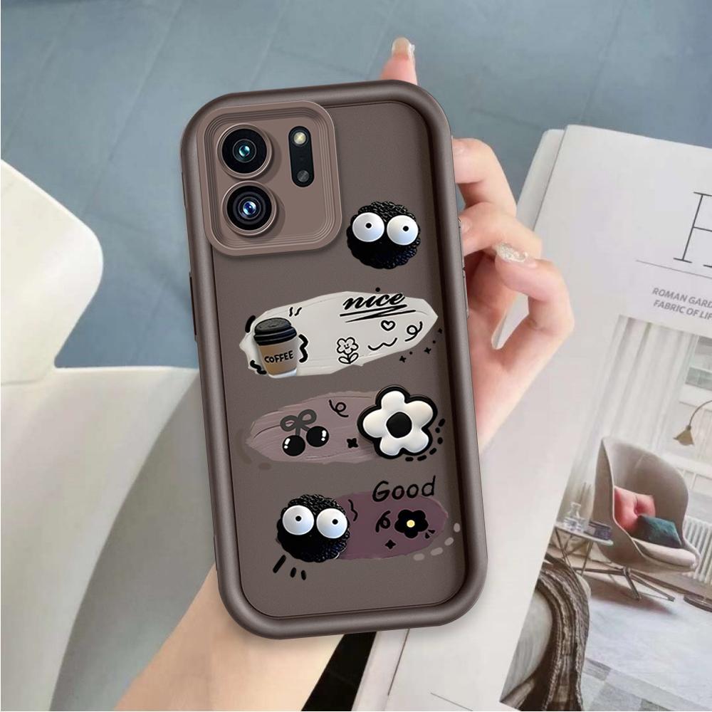 Ốp Lưng Cho OPPO A5X A6 A6X 4G 5G Phim Hoạt Hình Silicon Mềm Đáng Yêu Vỏ Điện Thoại TPU Đen Bóng Than Thiên Thần Mắt Chống Sốc Ốp Lưng