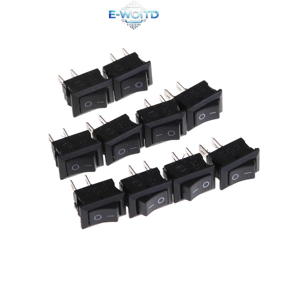 E-WOITD 10 Cái 10 * 15MM Công Tắc Roer Nhỏ KCD1-11 250VAC / 3A 6A 125V AC 2P Công Tắc E-WOITD