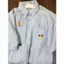 Áo sơ mi ngắn tay thêu kẻ sọc hoạt hình màu xanh lam dành cho nữ Áo sơ mi phong cách Preppy POLO Top