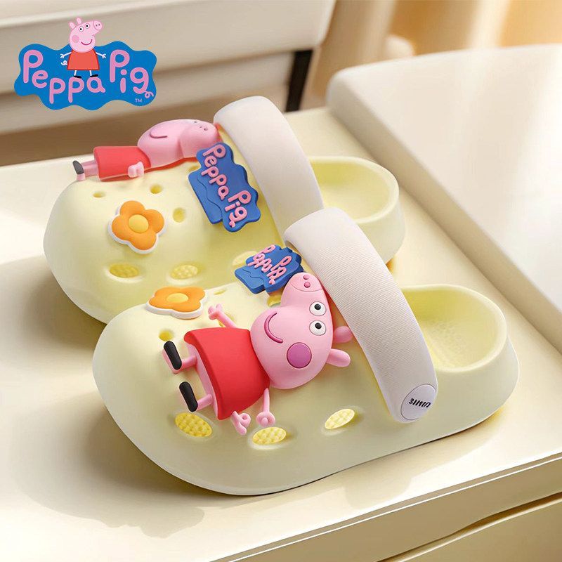 Size 20-31 Peppa Pig Hoạt Hình Trẻ Em Dép Bé Lỗ Giày Bé Trai Bé Gái Trang George Dép