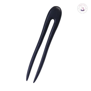 Kẹp tóc Ebony hình chữ U cổ điển - Thiết kế mèo gỗ đàn hương tím cho phong cách cổ xưa