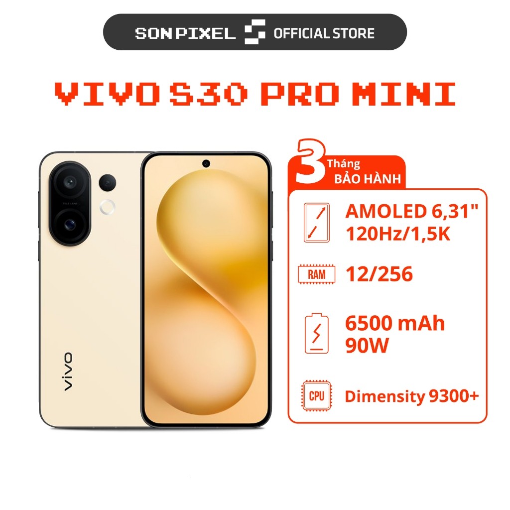 [Máy Cũ] Điện Thoại vivo S30 Pro Mini, Chip Dimensity 9300+, Ram 12GB/16GB, Pin 6500 mAh. SonPixel