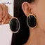AqToCna Bold Ellipse Hình Học Nhựa Bông Tai Dành Cho Nữ 1 Đôi Retro Cá Tính Nhẹ Trang Sức Cho Cuối Tuần Hoặc Làm Việc AqToCna