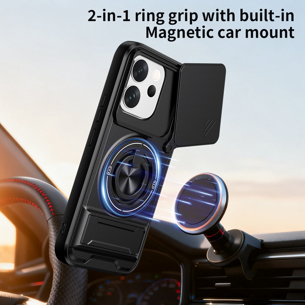Ốp Điện Thoại Đa Năng Sang Trọng Thích Hợp Cho Vivo V70 Lite V60 V50 5G FE Dây 360°Giá đỡ vòng có vỏ máy ảnh Vỏ bảo vệ toàn diện chống sốc