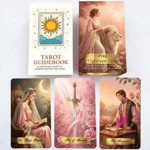 Hồng Victoria Tarot 78 tờ Phiên bản tiếng Anh di động Tarot Oracle Decks for Love Dream Reading Fortune Guide Toys sonlekvn