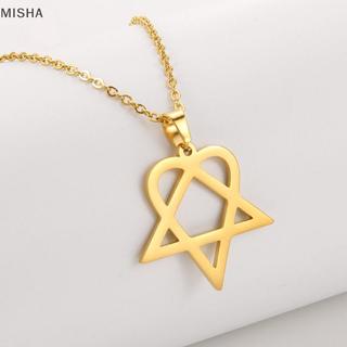 Misa Classic đơn giản Heartagram Ngôi sao Trái tim Mặt dây chuyền bằng thép không gỉ Trang sức Nelace Đẹp