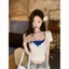 Mùa hè Pure Desire Style Hot Girl Slim-fit Áo thun ngắn tay phong cách mới Học sinh bên trong Dây đeo nhỏ Hai @ -