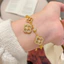 Siêu Cổ Tích Full Kim Cương Bốn Lá Hoa Vòng Tay Nữ vintage Ánh Sáng Sang Trọng Cao Cấp Vòng Tay Thiết Kế Niche Vòng Tay 26.4.28